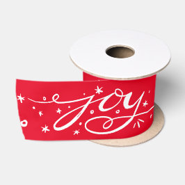 Big Joy Hand Lettered Red Ribbon Satinband