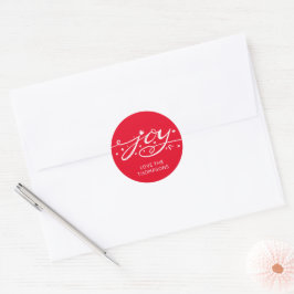 Big Joy Hand Lettered Red Runder Aufkleber