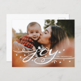 Big Joy Hand Letters Foto Holiday Postcard Postkarte