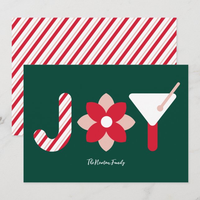 Big Joy Pine Green Holiday Card Einladung (Vorne/Hinten)