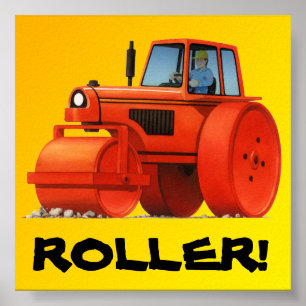 Big Kids Custom Construction Truck - Red Roller Poster