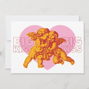 Big Kiss Cupid Valentine Card. Ankündigung