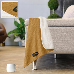 Big Knitting Sticks - Honig Gelb deine Initialen Sherpadecke