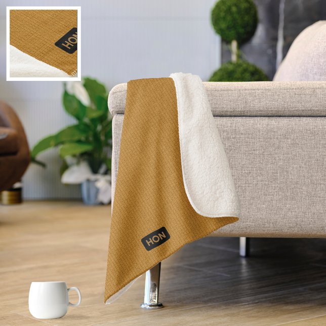 Big Knitting Sticks - Honig Gelb deine Initialen Sherpadecke (Von Creator hochgeladen)