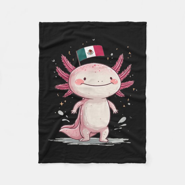 Big Lächeln Axolotl-Kostüm Fleecedecke (Vorderseite)
