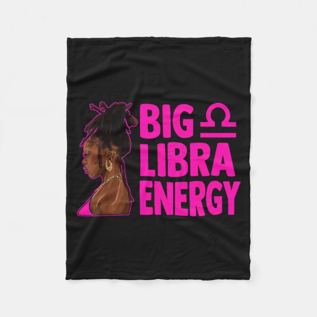 Big Libra Energy Birthday Loc'd Woman Zodiac Bday  Fleecedecke (Vorderseite)