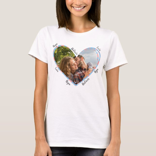 Big Liebe Valentinstag Foto personalisiertes Gesch T-Shirt (Vorderseite)