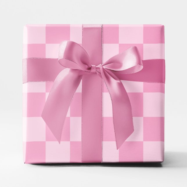 Big Light Pink Checked Geschenkpapier (Big Light Pink Checkered Wrapping Paper)