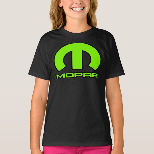 BIG Lime Green M Mopar Automobilia Klassischer T - T-Shirt (Vorderseite)