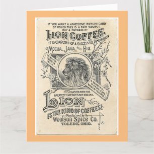 Big Lion Coffee Vintage Ad Grußkarte Dankeskarte