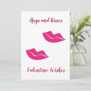 Big Lips Umarmung Küsse Valentine wünscht Feiertagskarte