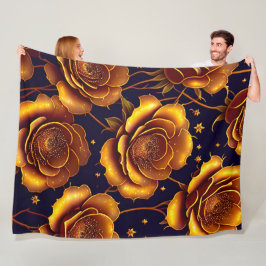 Big Luxury Gold Trendy Rose Collection Fleecedecke