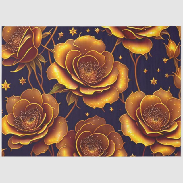 Big Luxury Gold Trendy Rose Collection Seidenpapier (Vorderseite)
