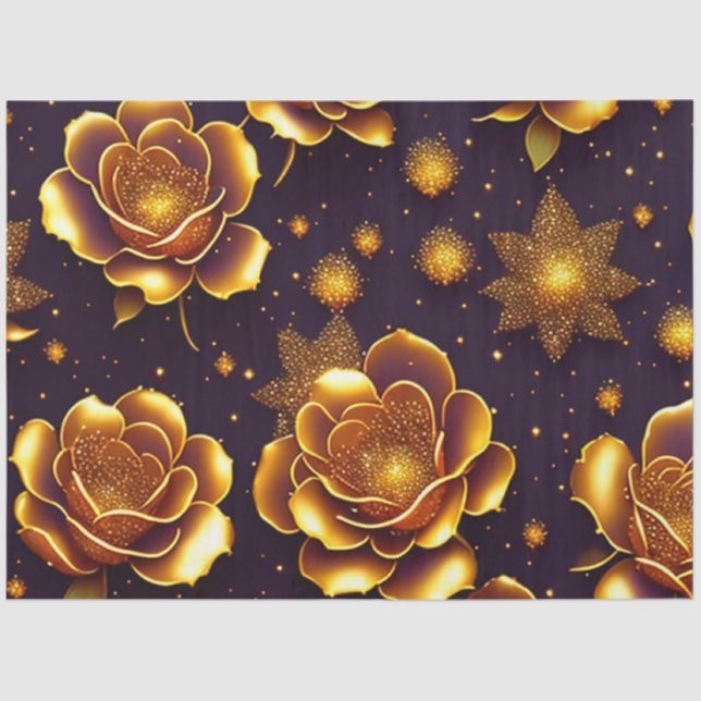 Big Luxus Gold Rose Moderne Kollektion Seidenpapier (Vorderseite)