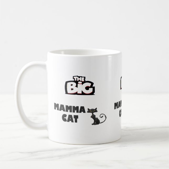 Big mamma Design für coole Katzen Kaffeetasse (Links)