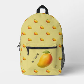 Big Mango, Sweet Fruit and Name on Yellow Bedruckter Rucksack