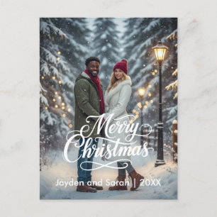 Big Merge Weihnachtscouples Foto Front Feiertagspostkarte