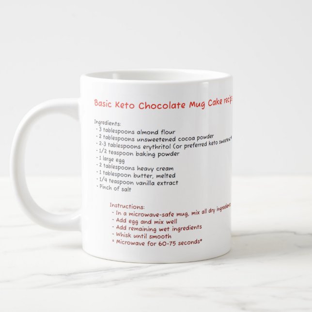 Big Microwave-Tasse (Chocolate Keto Tasse Cake Rec (Links)