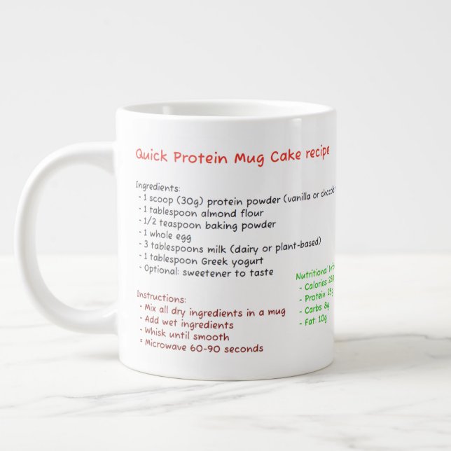 Big Microwave-Tasse (Protein Powder Tasse Cake Rec (Links)