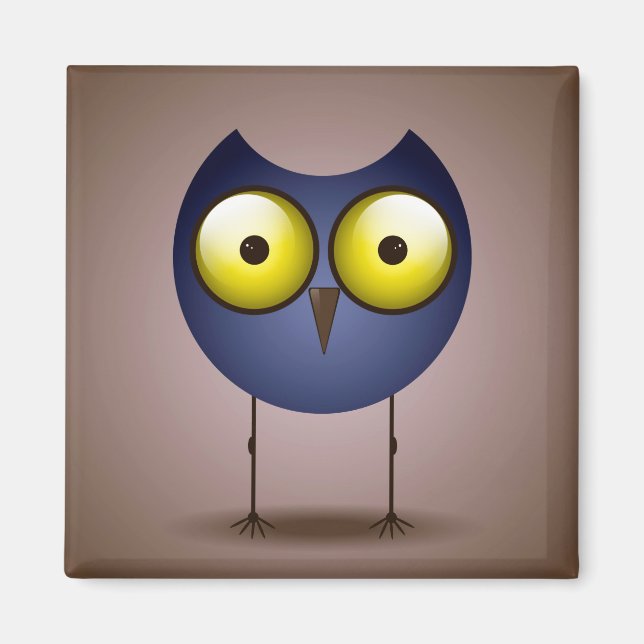 Big Mit Augen Blue Owl Magnet (Vorne)