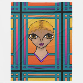 Big Mit Augen Girl Fleecedecke