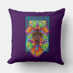 Big Mit Augen Girl in Butterfly Wings gekleidet Kissen