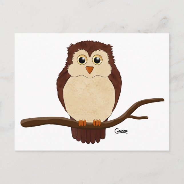 Big Mit Augen Owl - Postkarte (Vorderseite)