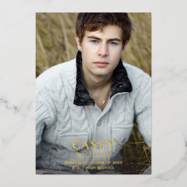 Big Mod Name Foto Graduation Party Vertikal Dunkel Folieneinladung