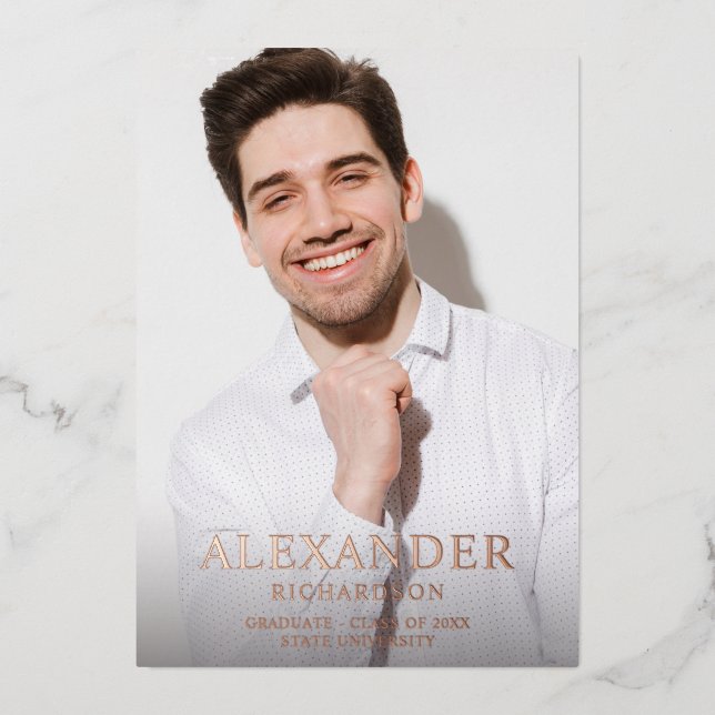 Big Mod Name Foto Ver Foto Graduate Ankündigung (Vorderseite)