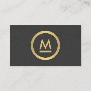 Big Modern Monogram in Imitate Gold Visitenkarte