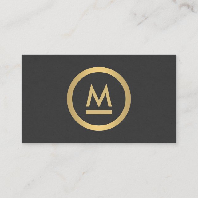 Big Modern Monogram in Imitate Gold Visitenkarte (Vorderseite)