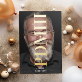 Big Monogram Bold Presse Gold Geburtstag Folieneinladung