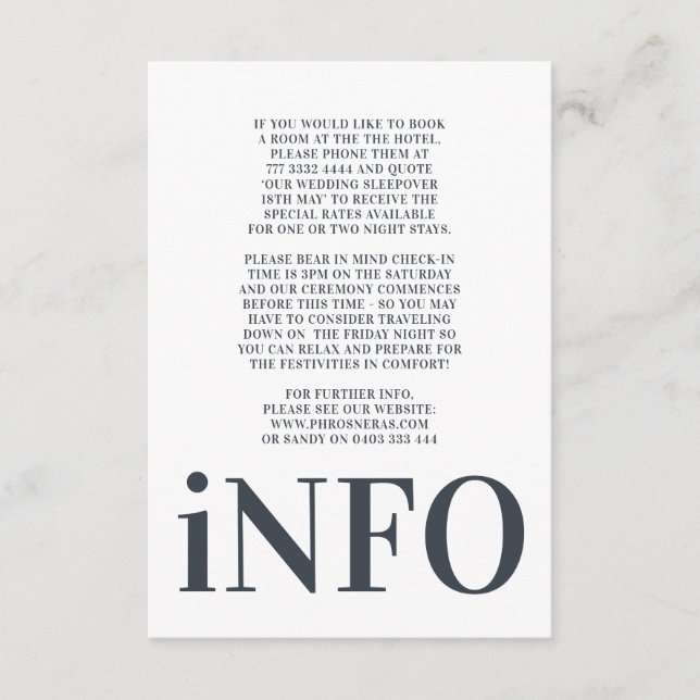 Big Monogram Modern Bold Simple Wedding Begleitkarte (Vorderseite)