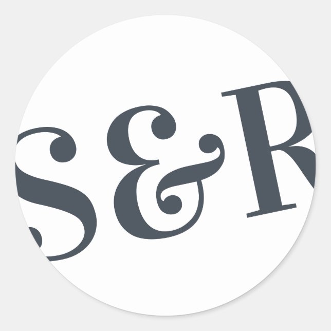 Big Monogram Modern Bold Simple Wedding Runder Aufkleber (Vorderseite)