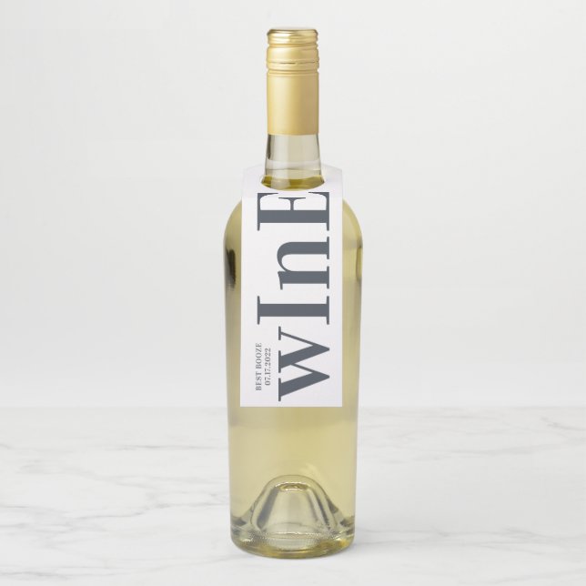 Big Monogram Modern Simple Flaschenanhänger (Auf Flasche)