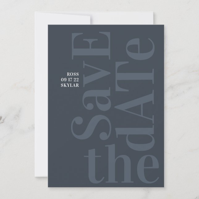 Big Monogram Modern Simple Save The Date (Vorderseite)