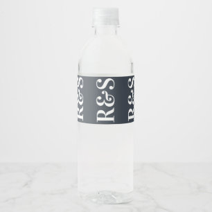 Big Monogram Modern Simple Water Bottle Label Wasserflaschenetikett