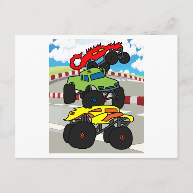 Big Monster Trucks Fan Postkarte (Vorderseite)