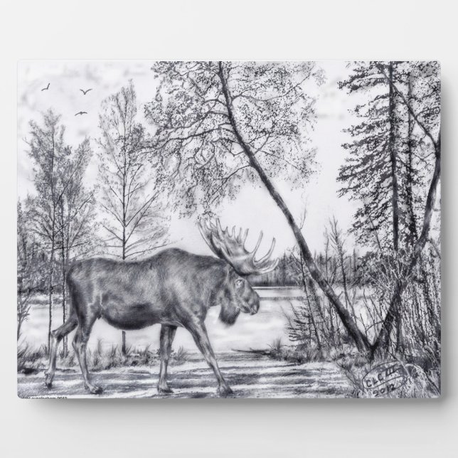 Big Moose Plaque Fotoplatte (Vorderseite)