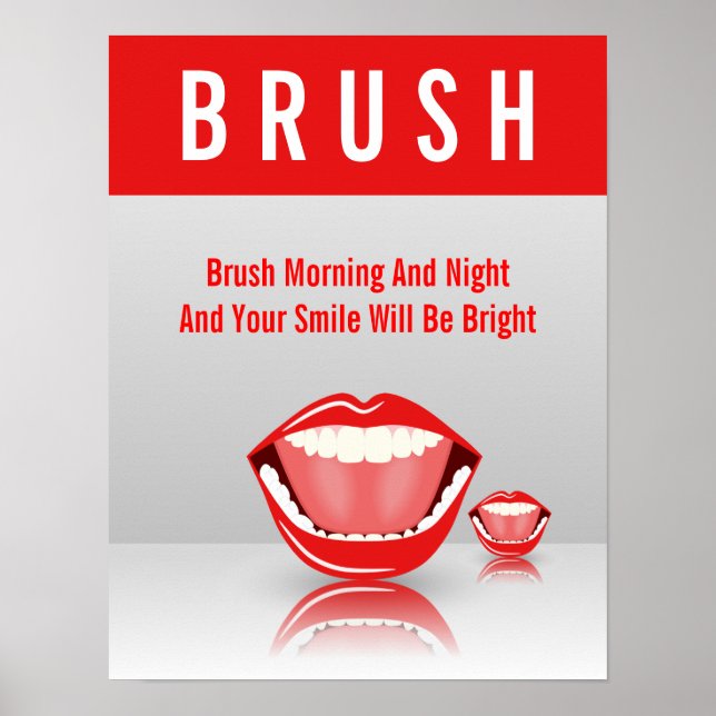 Big Mouth BRUSH Dental Dentist Poster (Vorne)