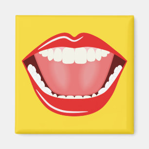 Big Mouth Cooler Spaß Funny Square Magnet