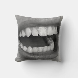 Big Mouth Square Throw Pillow  Kissen