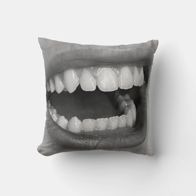 Big Mouth Square Throw Pillow  Kissen (Vorderseite)