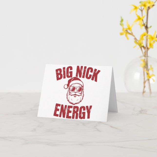 Big Nick Energy Funny Santa Rude Weihnachts-Joke Karte (Gelbe Blume)