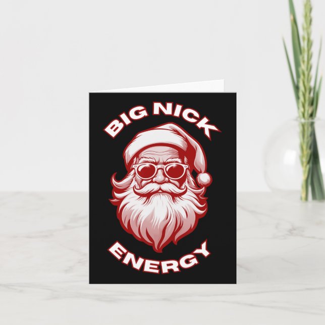 Big Nick Energy Funny Weihnachten Karte (Vorderseite)