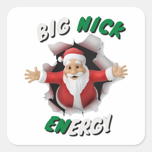 Big Nick Energy Retro Weihnachten Quadratischer Aufkleber (Vorderseite)