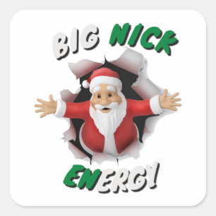 Big Nick Energy Retro Weihnachten Quadratischer Aufkleber