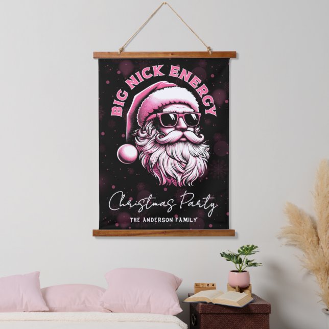 Big Nick Energy Santa Funny Christmas Xmas Holiday Wandteppich Mit Holzrahmen (Schlafzimmer)