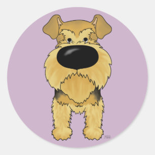 Big Nose Airedale Terrier Runder Aufkleber