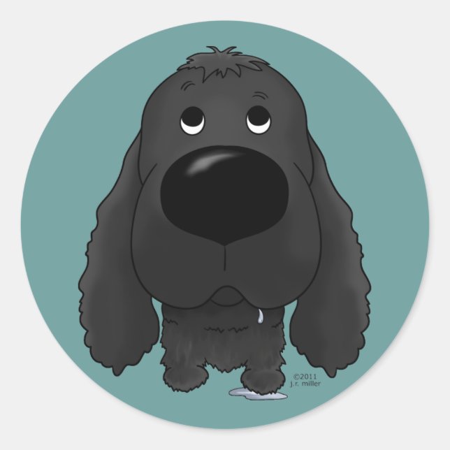 Big Nose Cocker Spaniel Runder Aufkleber (Vorderseite)